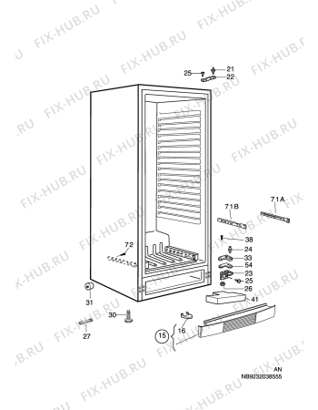 Взрыв-схема холодильника Aeg Electrolux S72385-KA - Схема узла C10 Cabinet